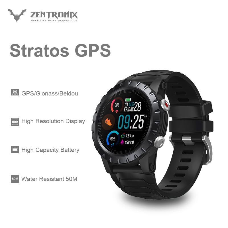 New 2021 Zeblaze Stratos Sports Smart Watch gps GPS GLONASS GALILEO Heart Rate SpO2 VO2max Stress 25 days Battery Life WR 5 ATM