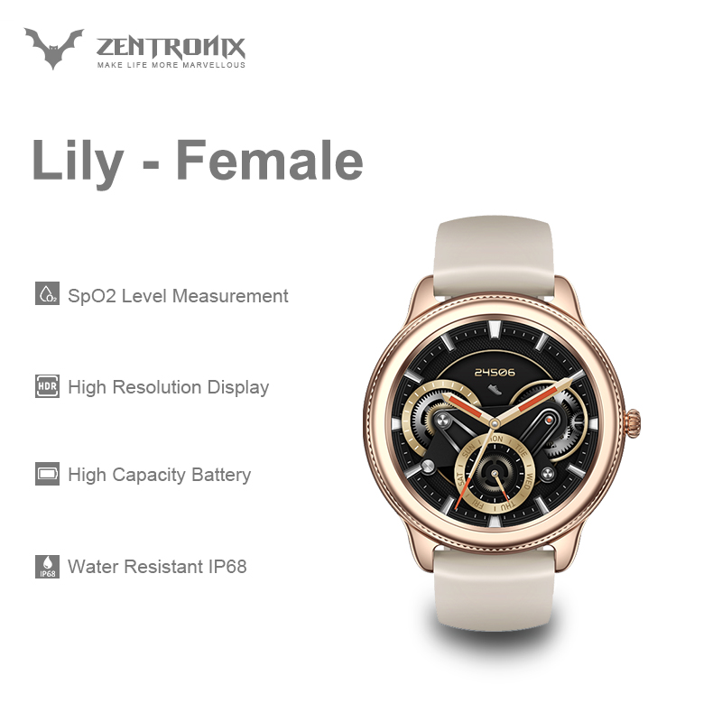 New 2021 Zeblaze Lily Women Smart Watch Aluminum Case IP68 Waterproof Lovely Bracelet Health & Fitness Tracking 30 days Battery